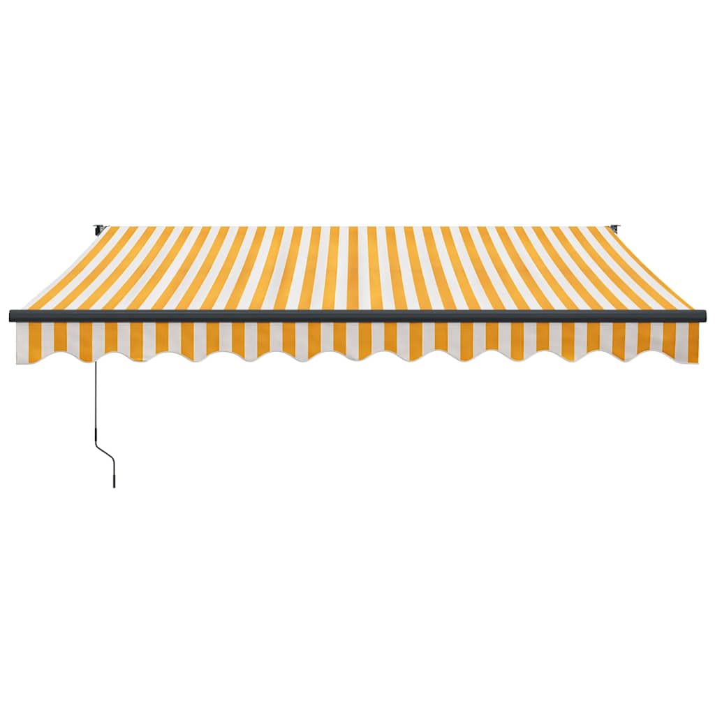 Automatska tenda na uvlačenje žuto-bijela 3,5 x 2,5 m