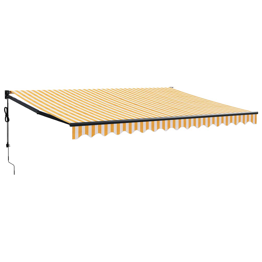 Automatska tenda na uvlačenje žuto-bijela 4 x 3 m