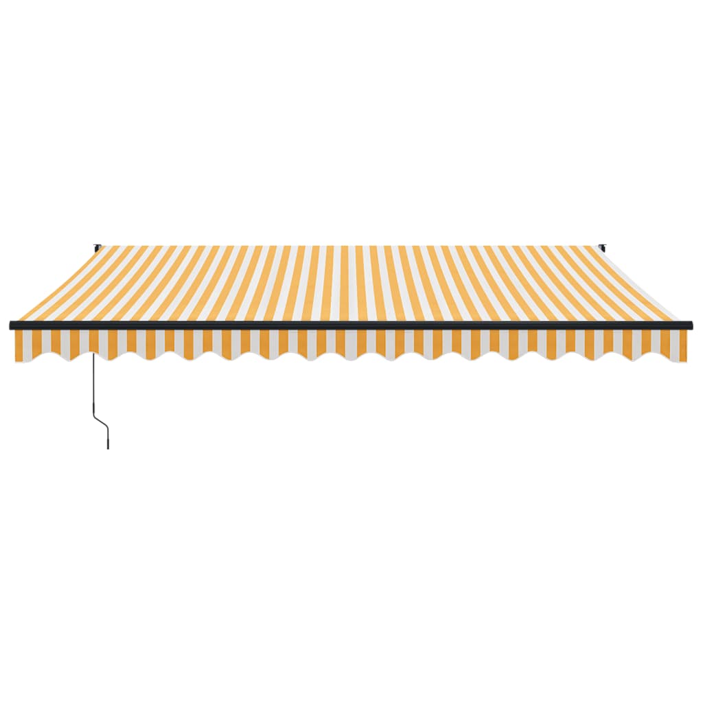 Automatska tenda na uvlačenje žuto-bijela 4,5 x 3 m