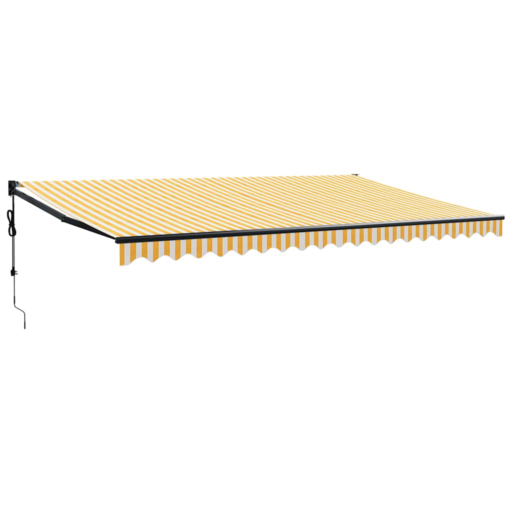 Automatska tenda na uvlačenje žuto-bijela 5 x 3 m