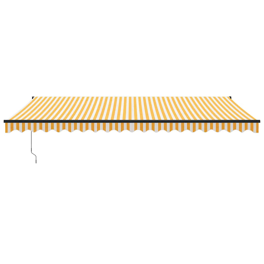 Automatska tenda na uvlačenje žuto-bijela 5 x 3 m