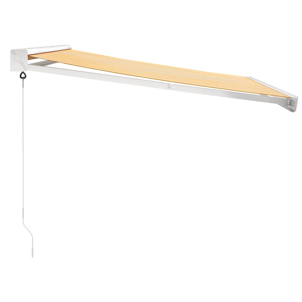 Tenda na uvlačenje žuto-bijela 3,5 x 2,5 m tkanina i aluminij