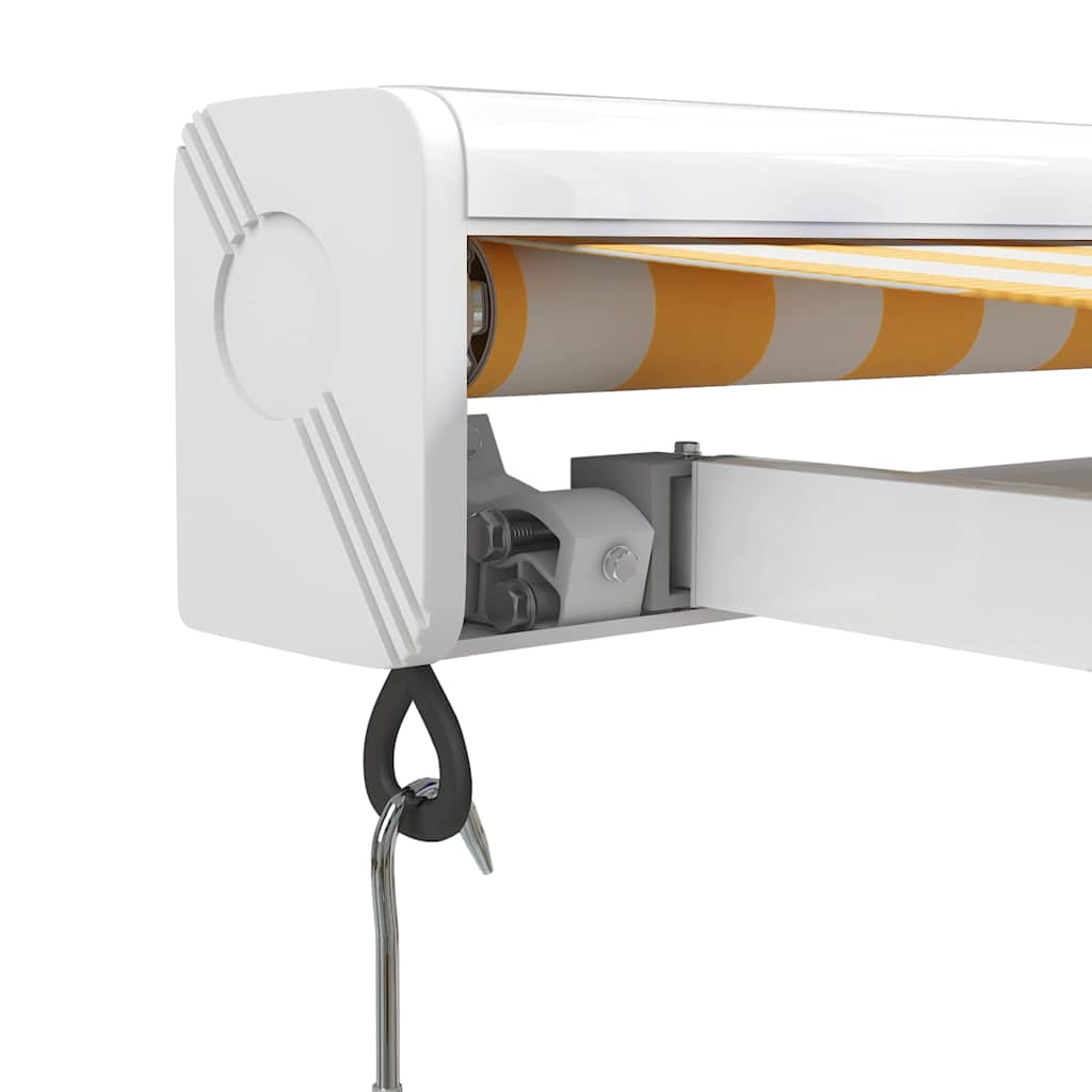 Tenda na uvlačenje žuto-bijela 3,5 x 2,5 m tkanina i aluminij