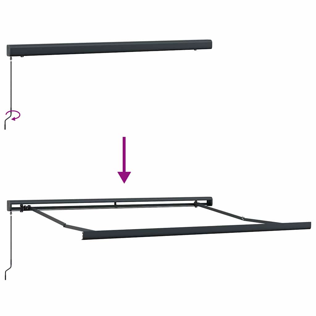 Tenda na uvlačenje narančasto-smeđa 3,5x2,5 m tkanina/aluminij