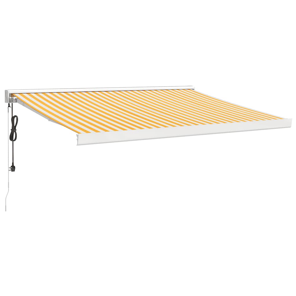 Tenda na uvlačenje žuto-bijela 3,5 x 2,5 m tkanina i aluminij