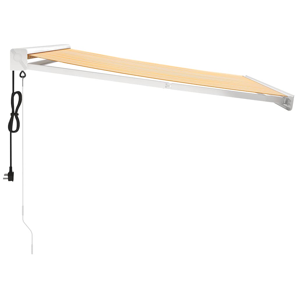 Tenda na uvlačenje žuto-bijela 3,5 x 2,5 m tkanina i aluminij