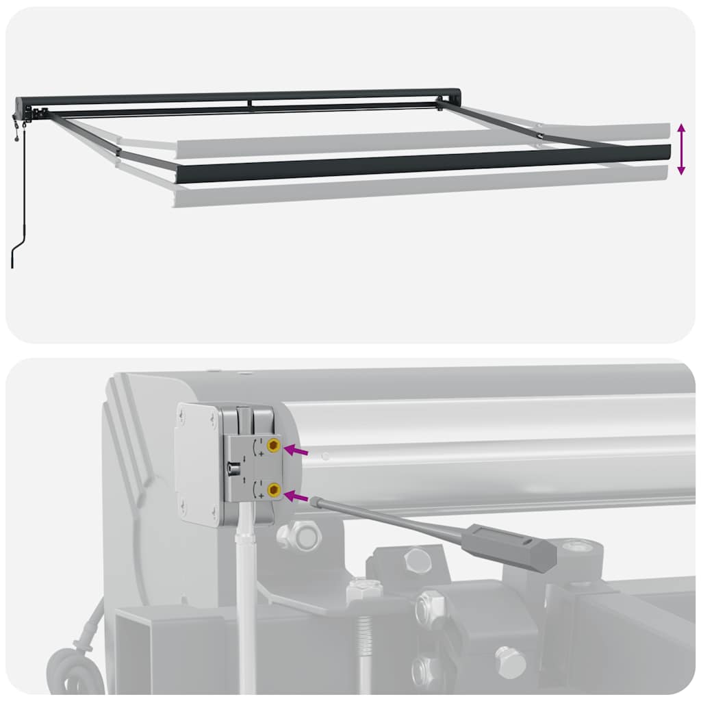 Tenda na uvlačenje žuto-bijela 3,5 x 2,5 m tkanina i aluminij