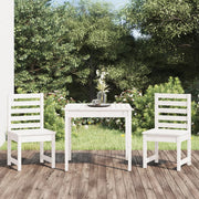 3-dijelni vrtni bistro set bijeli od masivne borovine