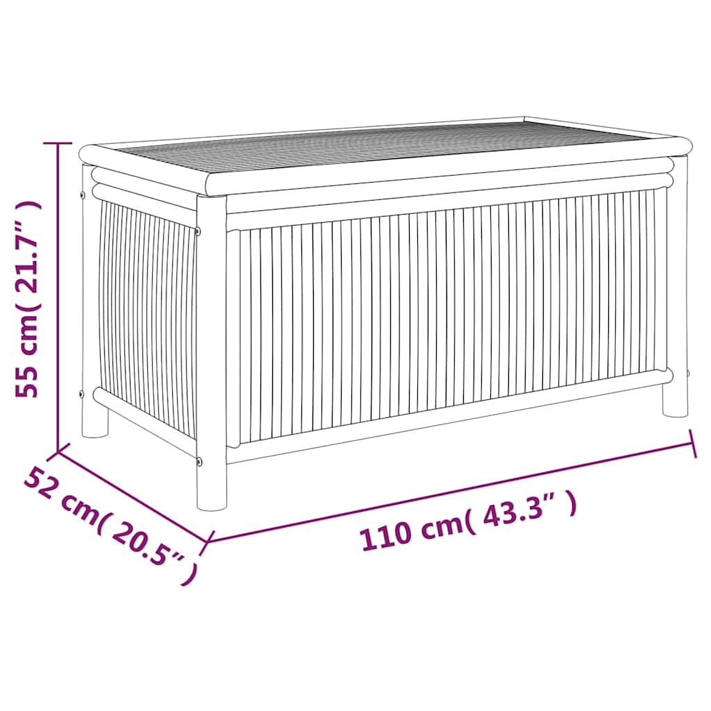 Vrtna kutija za pohranu 110 x 52 x 55 cm od bambusa