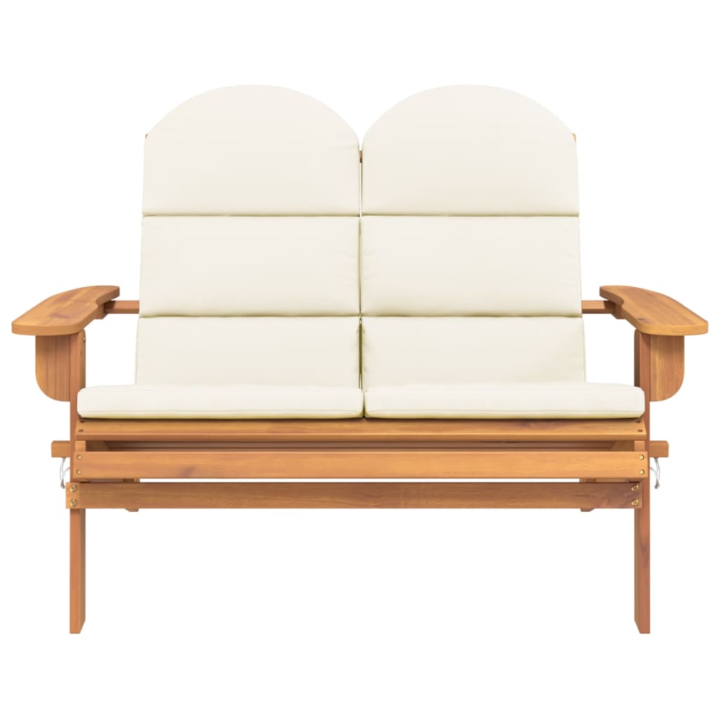 Vrtna klupa Adirondack s jastucima 126 cm masivno drvo bagrema