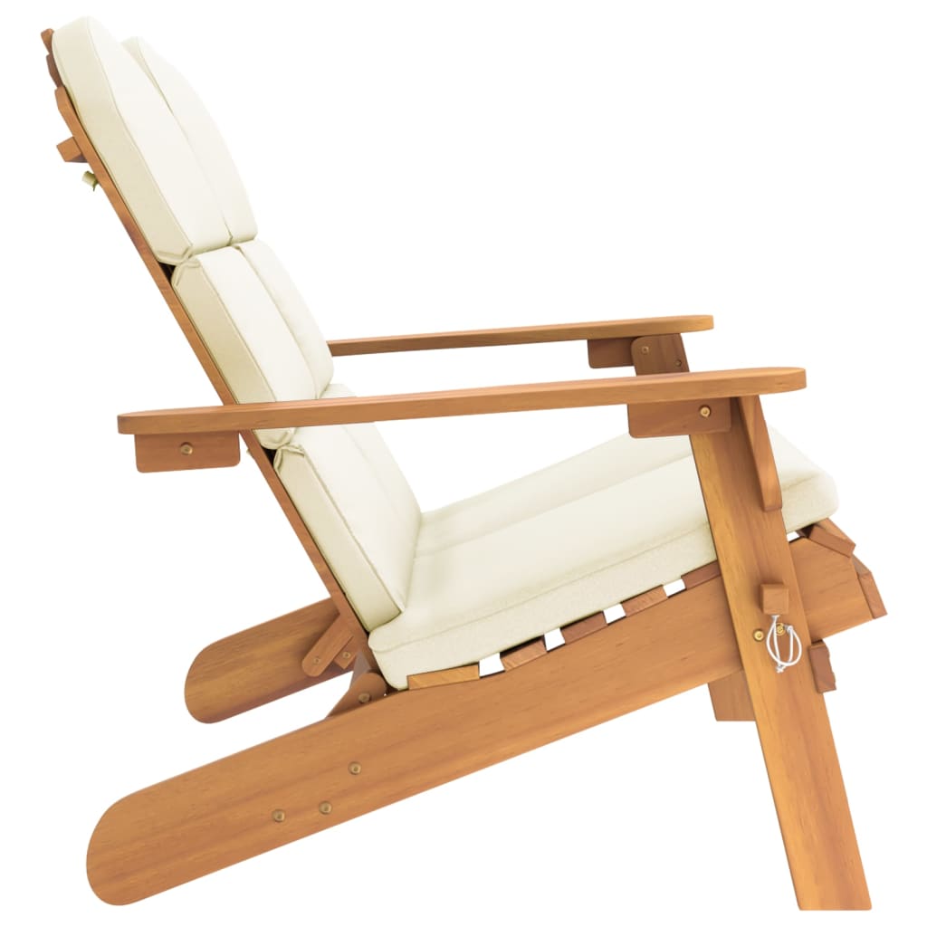 Vrtna klupa Adirondack s jastucima 126 cm masivno drvo bagrema