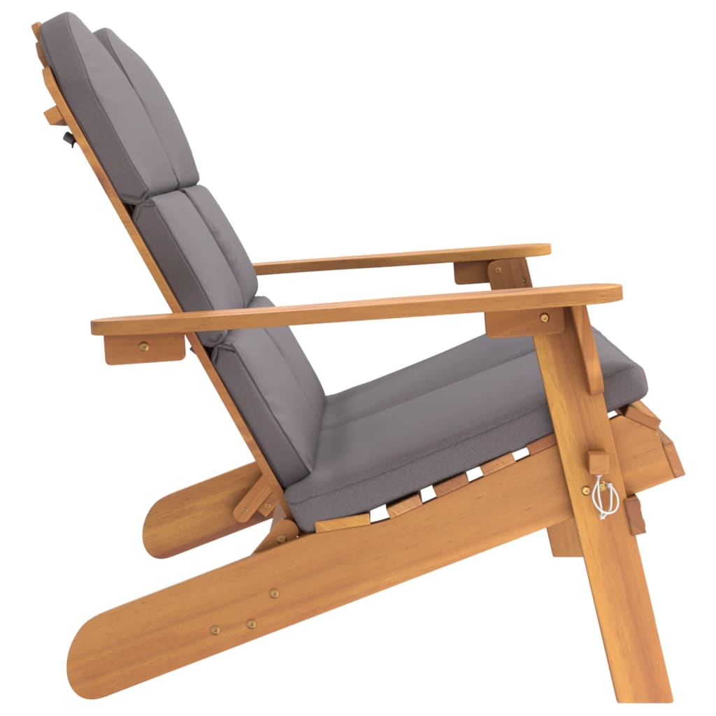 Vrtna klupa Adirondack s jastucima 126 cm masivno drvo bagrema