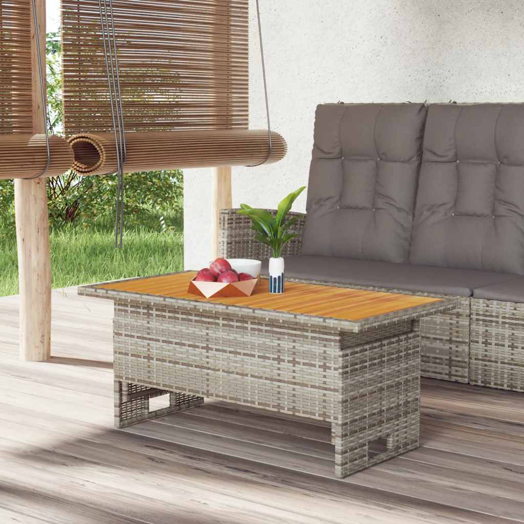 Vrtni stol sivi 100x50x43/63 cm od drva bagrema i poliratana