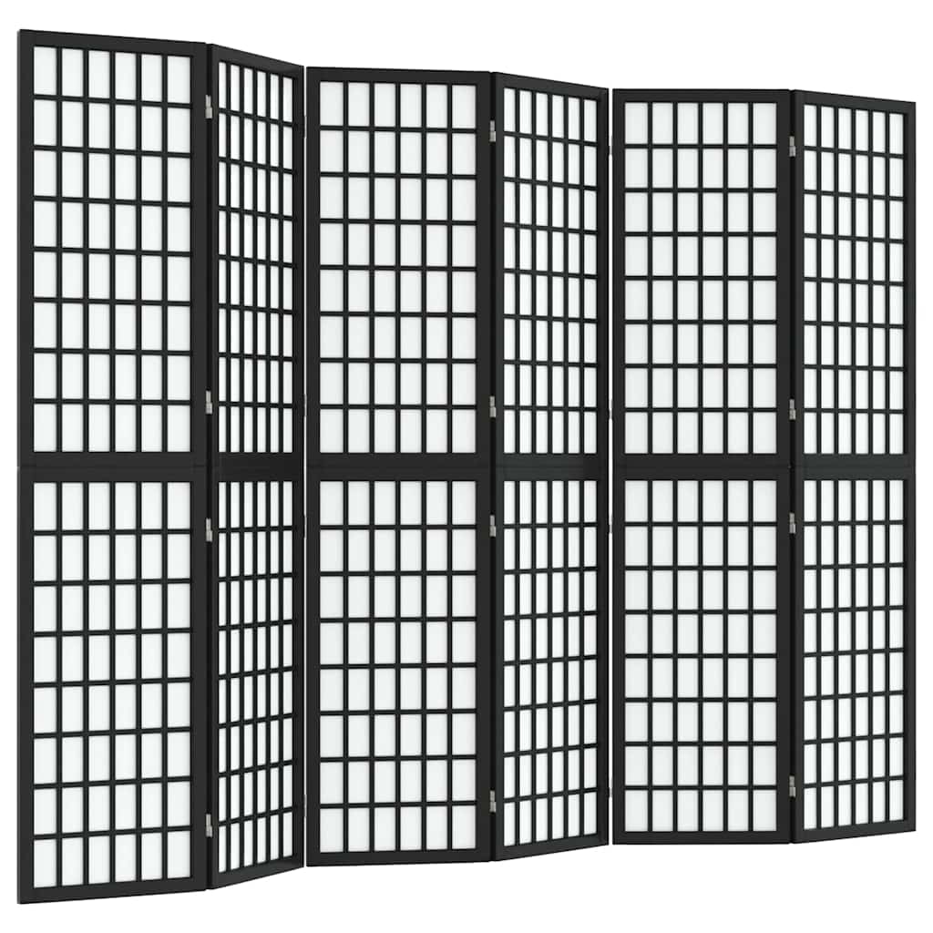 Sklopiva sobna pregrada 6 panela japanski stil 240x170 cm crna