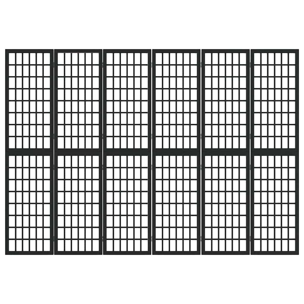 Sklopiva sobna pregrada 6 panela japanski stil 240x170 cm crna