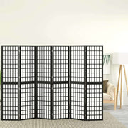 Sklopiva sobna pregrada 6 panela japanski stil 240x170 cm crna