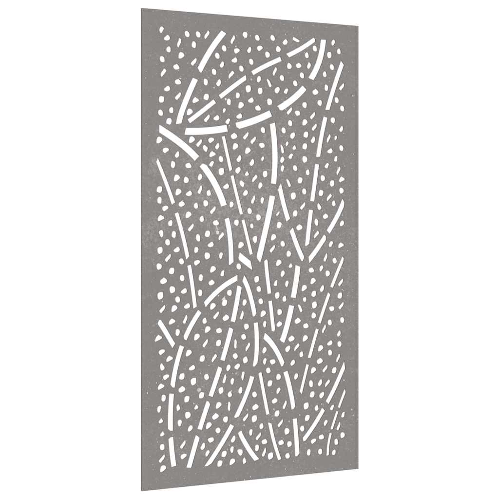 Vrtni zidni ukras 105 x 55 cm od čelika COR-TEN s uzorkom lišća