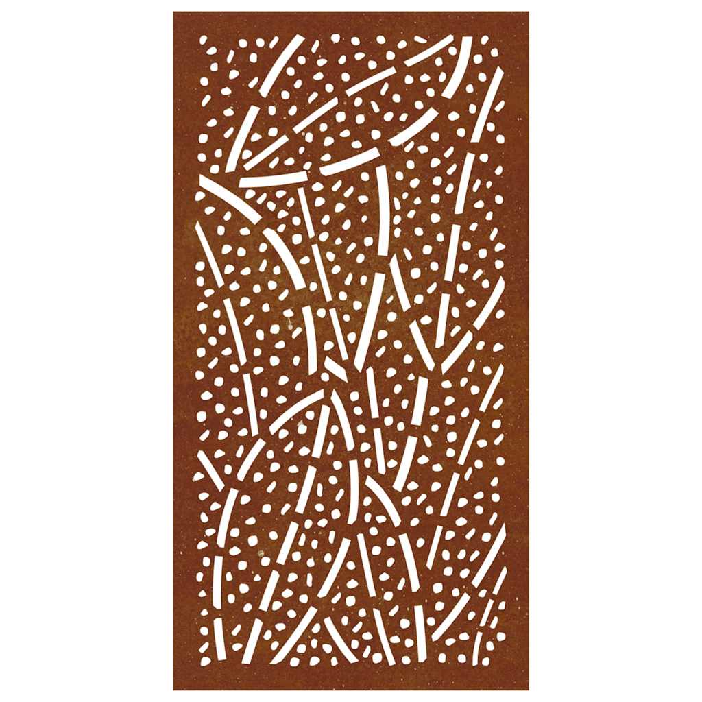 Vrtni zidni ukras 105 x 55 cm od čelika COR-TEN s uzorkom lišća