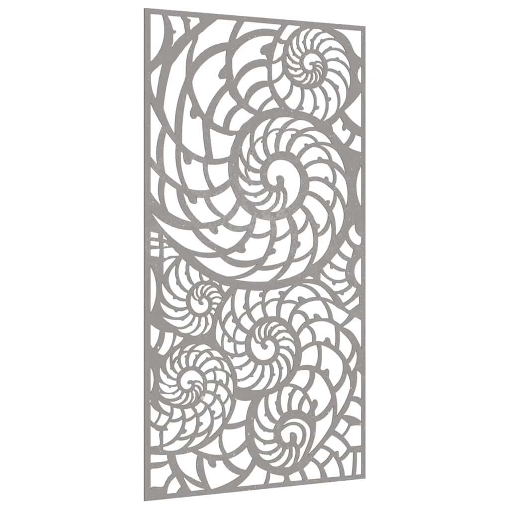 Vrtni zidni ukras 105 x 55 cm čelik COR-TEN s uzorkom školjki