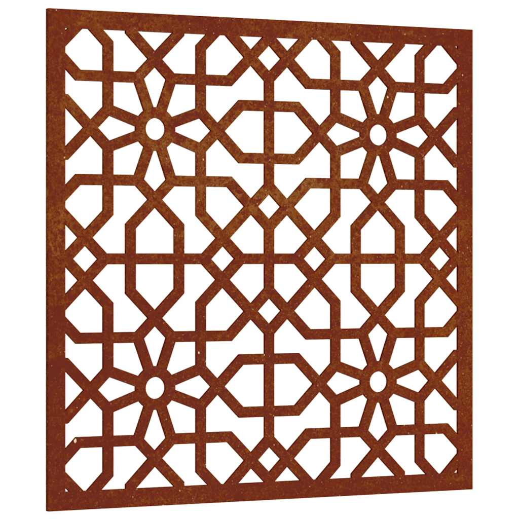 Vrtni zidni ukras 55 x 55 cm čelik COR-TEN s maurskim uzorkom