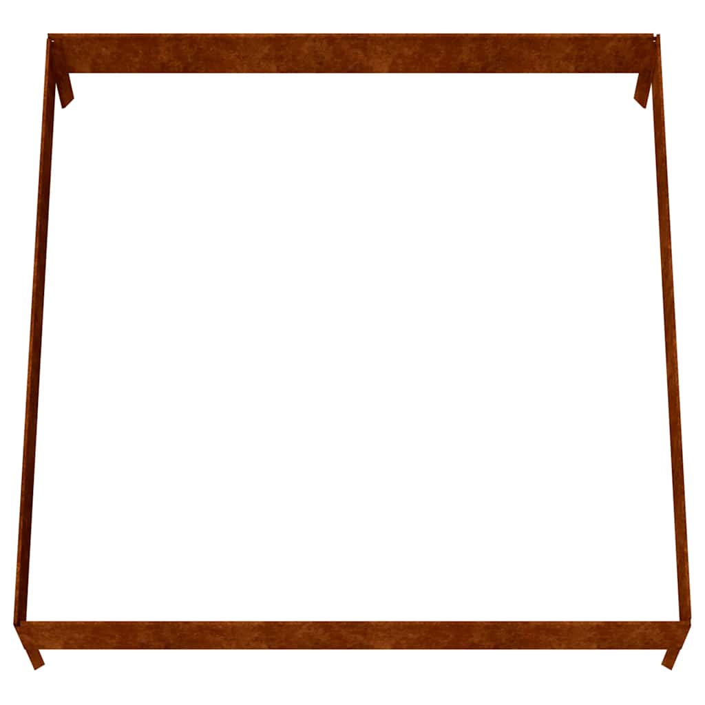Povišena vrtna gredica 100 x 100 x 26 cm od čelika COR-TEN