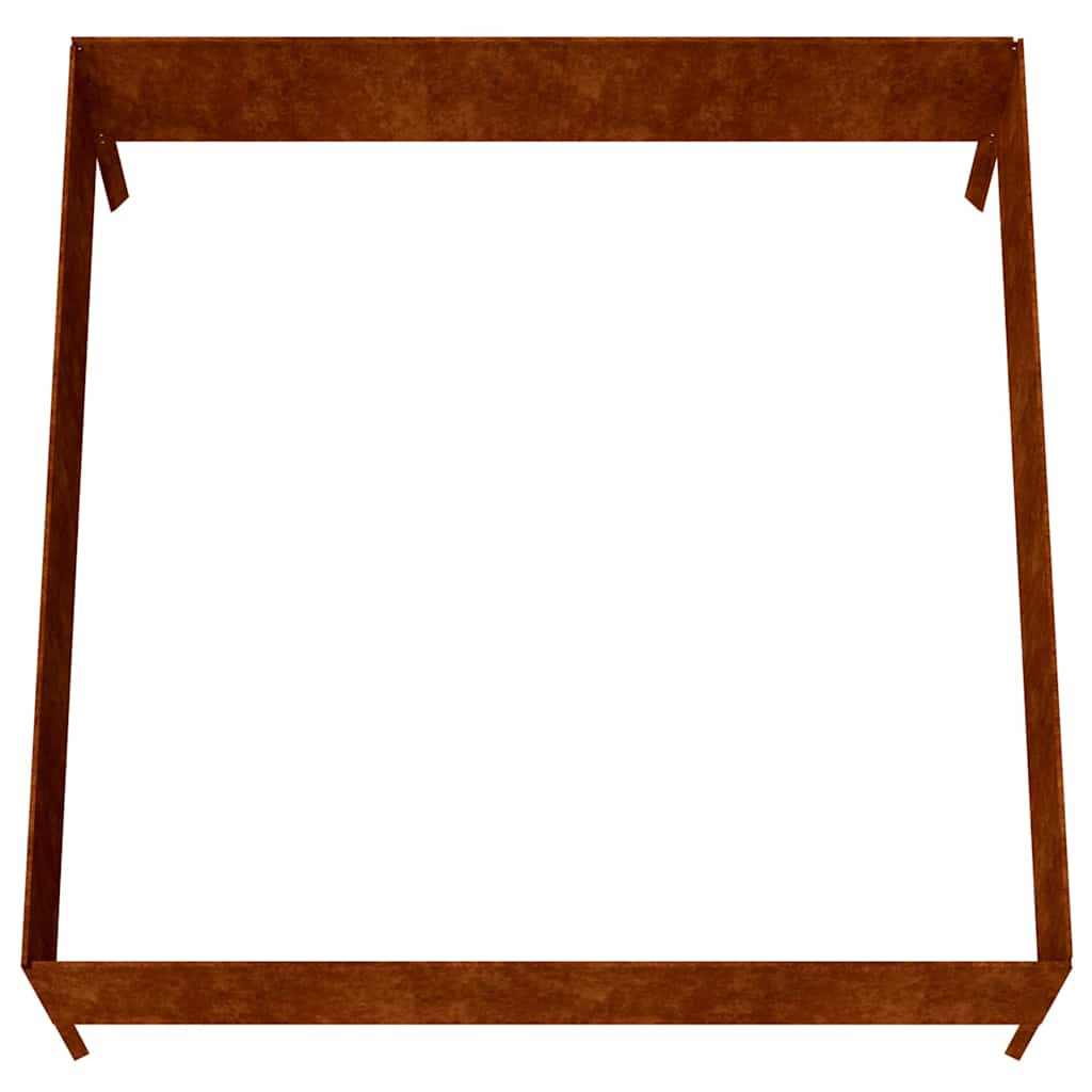 Povišena vrtna gredica 100 x 100 x 41 cm od čelika COR-TEN