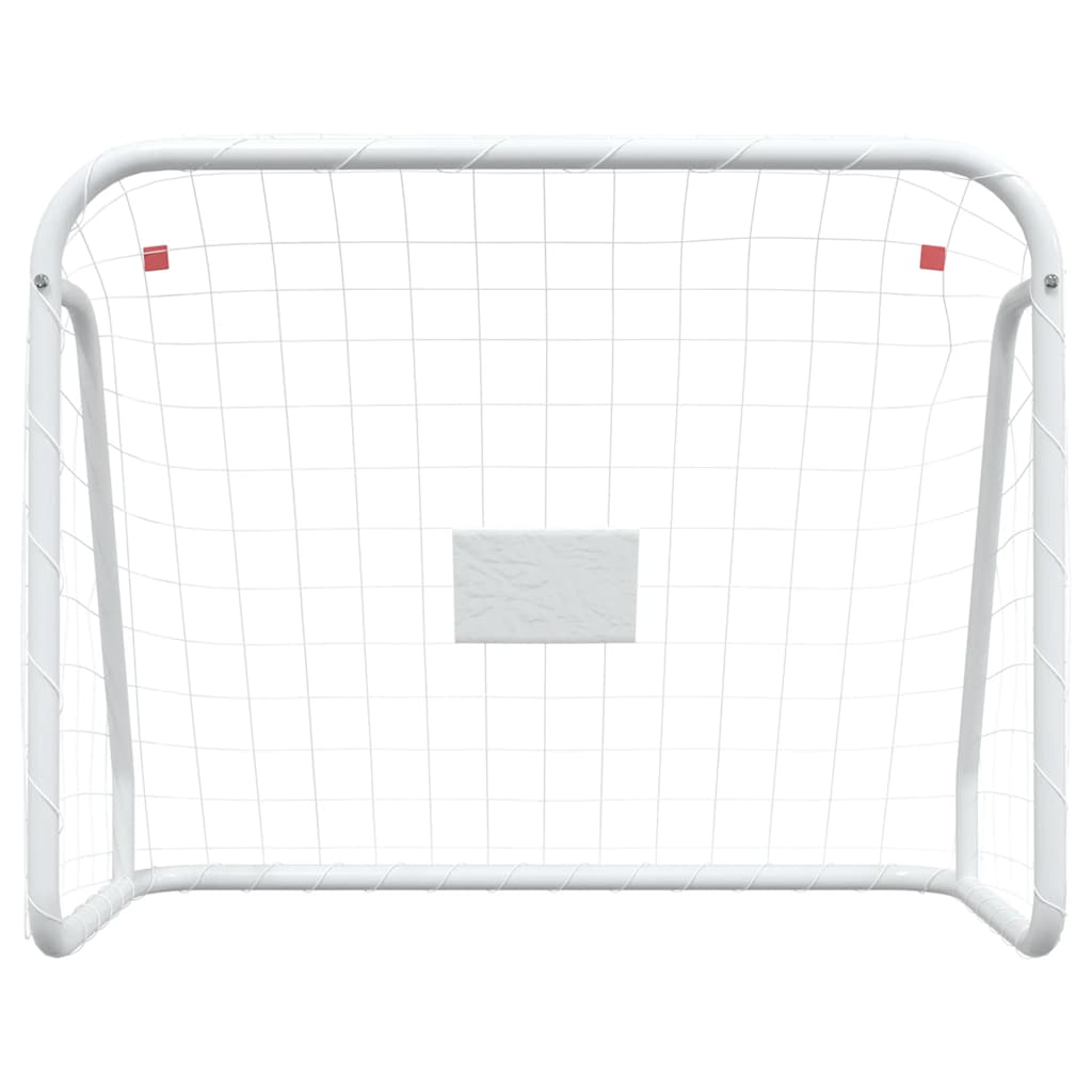 Nogometni gol s mrežom bijeli 125x96x60 cm čelik i poliester