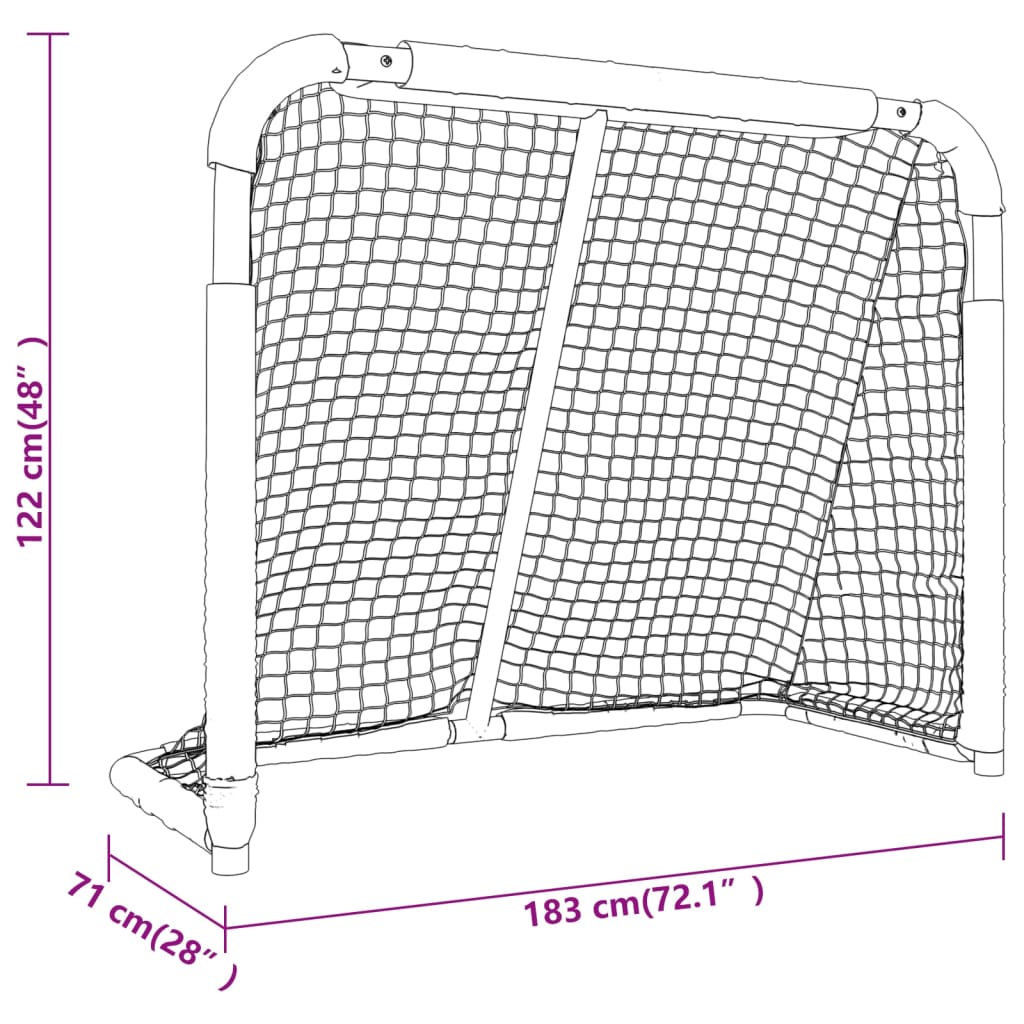 Gol za hokej crveno-bijeli 183 x 71 x 122 cm od poliestera