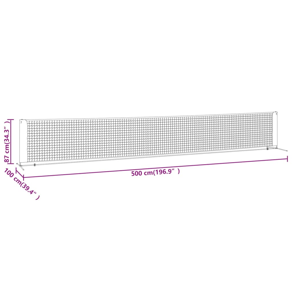 Teniska mreža crno-crvena 500x100x87 cm od poliestera