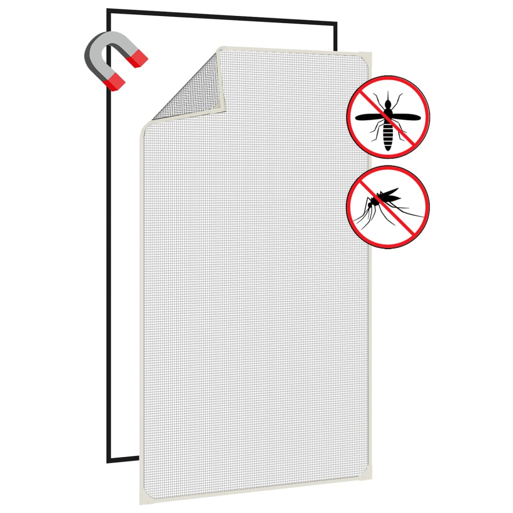 Magnetski prozorski zaslon protiv insekata bijeli 80 x 140 cm