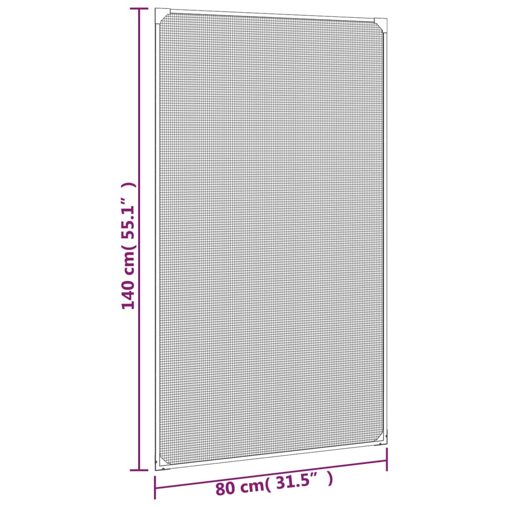 Magnetski prozorski zaslon protiv insekata bijeli 80 x 140 cm