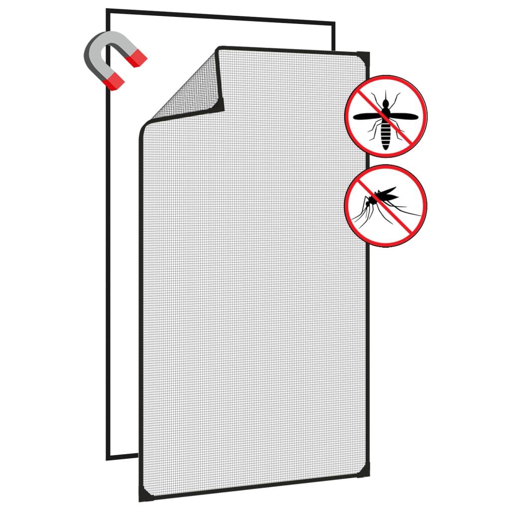 Magnetski prozorski zaslon protiv insekata antracit 80x140 cm