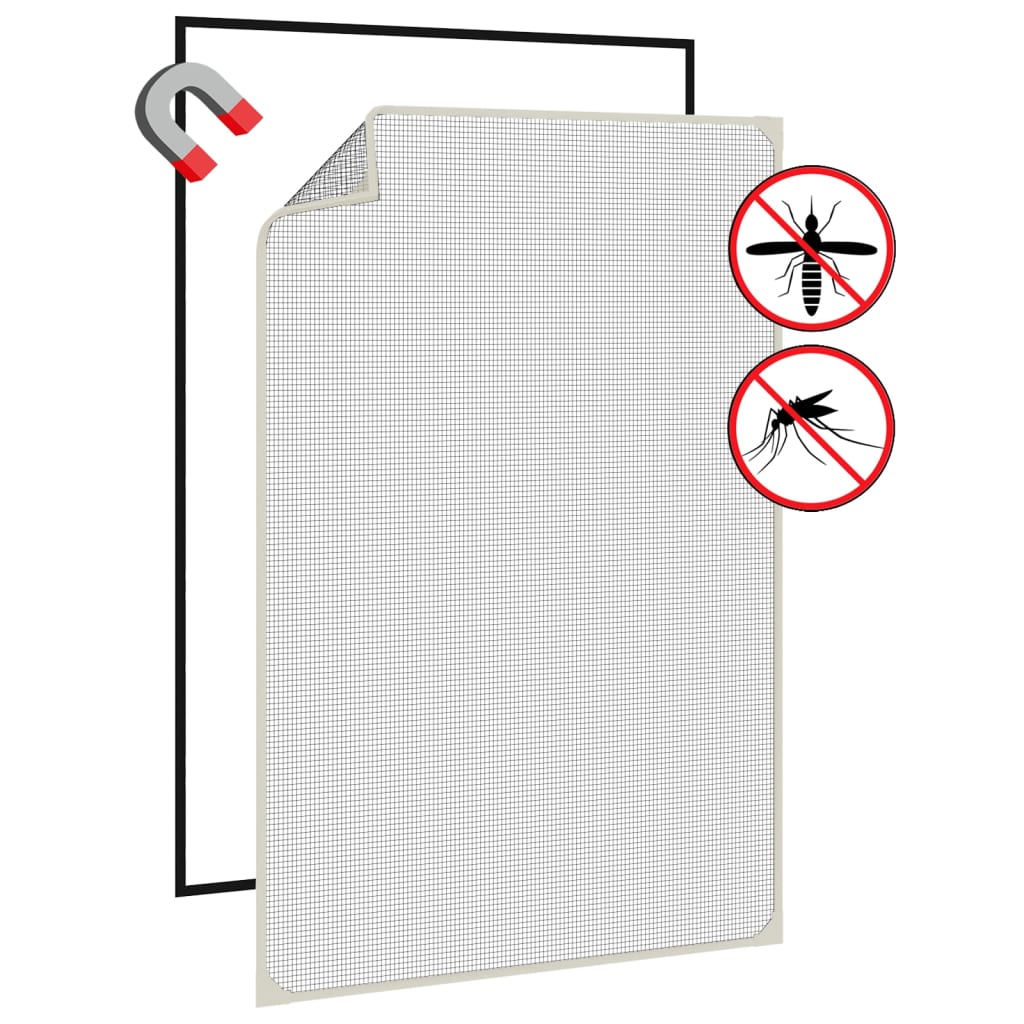 Magnetski prozorski zaslon protiv insekata bijeli 80x120 cm