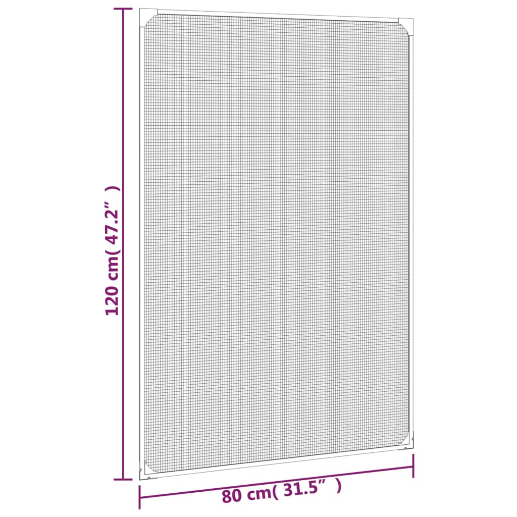 Magnetski prozorski zaslon protiv insekata bijeli 80x120 cm