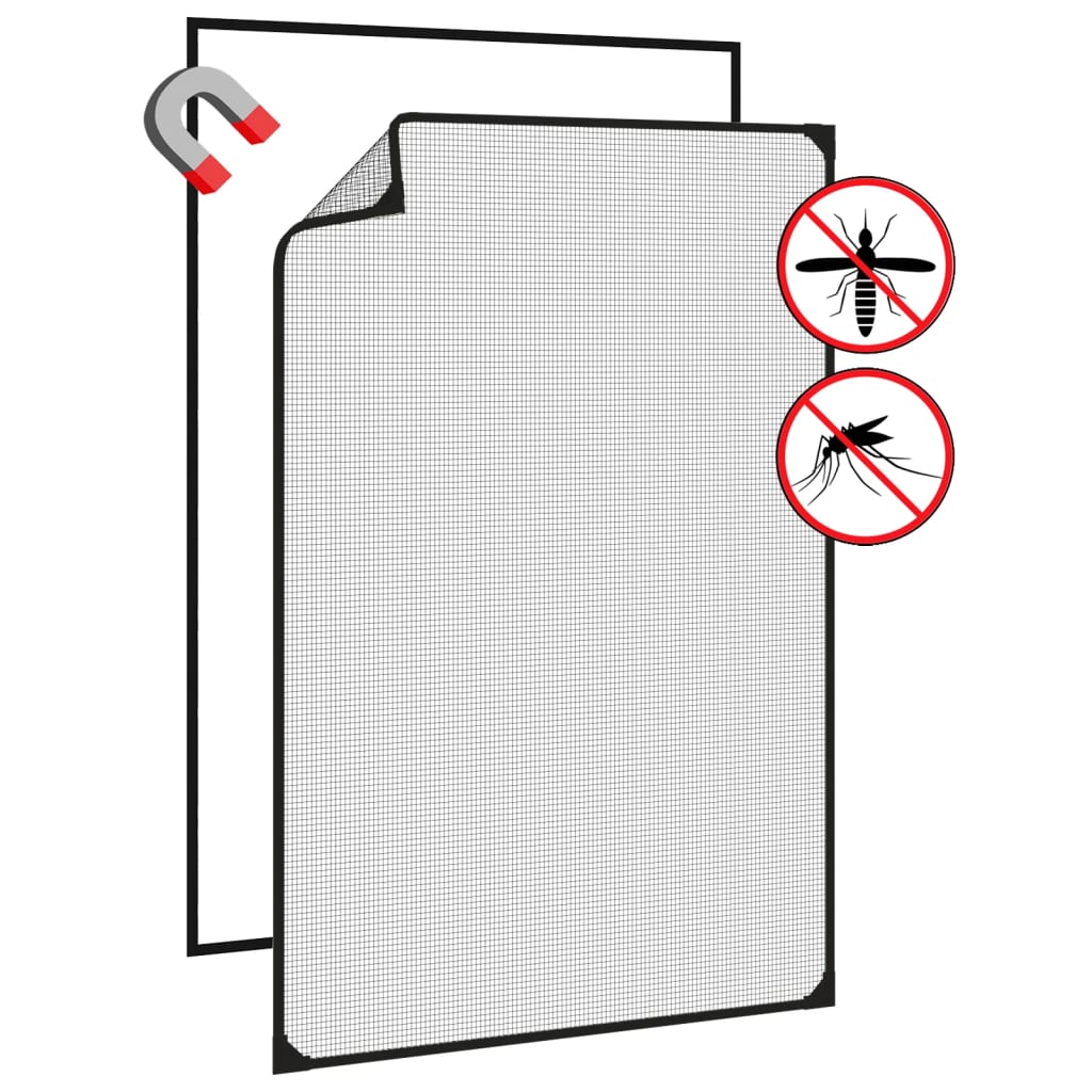 Magnetski prozorski zaslon protiv insekata antracit 80x120 cm