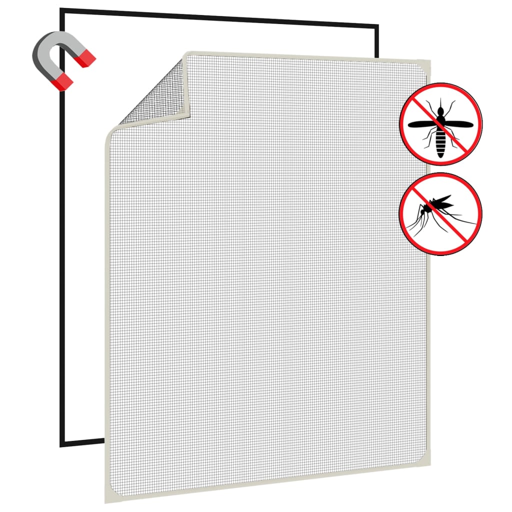 Magnetski prozorski zaslon protiv insekata bijeli 100x120 cm
