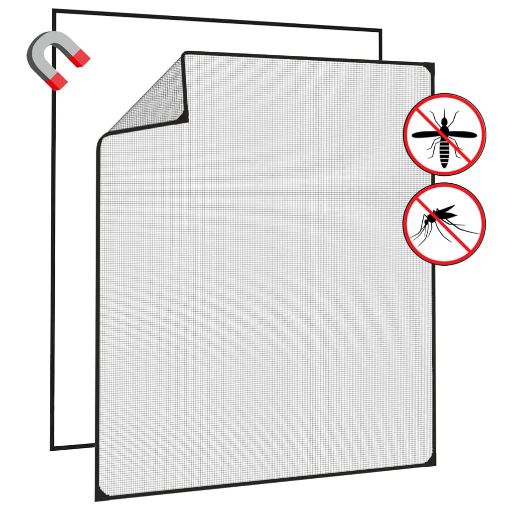 Magnetski prozorski zaslon protiv insekata antracit 120x140 cm