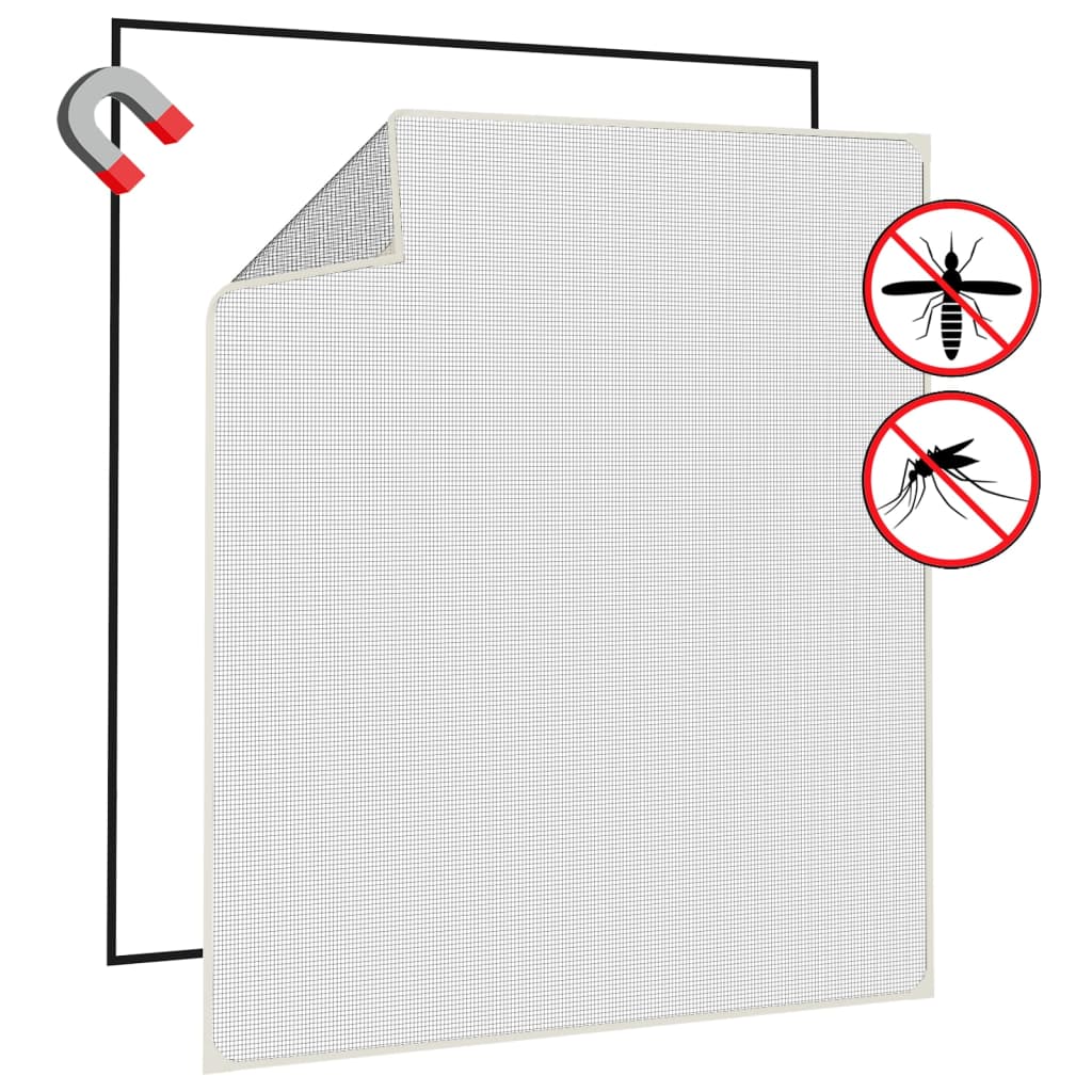 Magnetski prozorski zaslon protiv insekata bijeli 130x150 cm