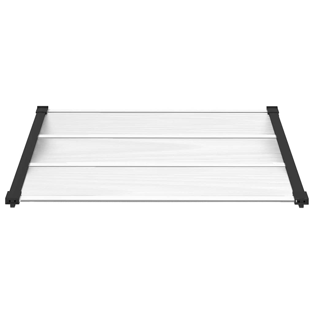 Nadstrešnica za vrata crna i prozirna 122 x 90 cm polikarbonat