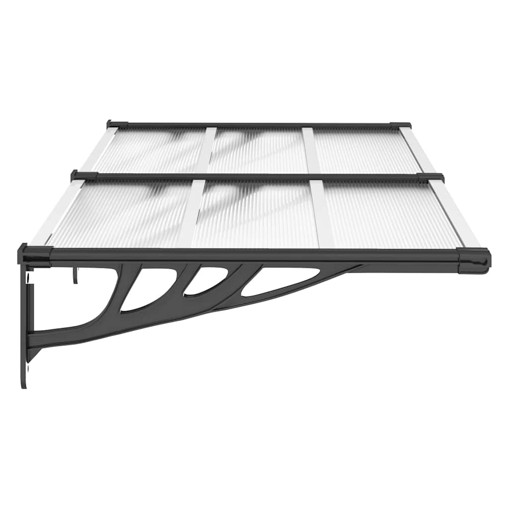 Nadstrešnica za vrata crna i prozirna 152,5x90 cm polikarbonat