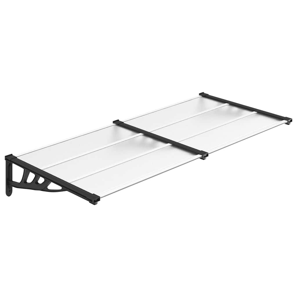 Nadstrešnica za vrata crna i prozirna 199 x 90 cm polikarbonat