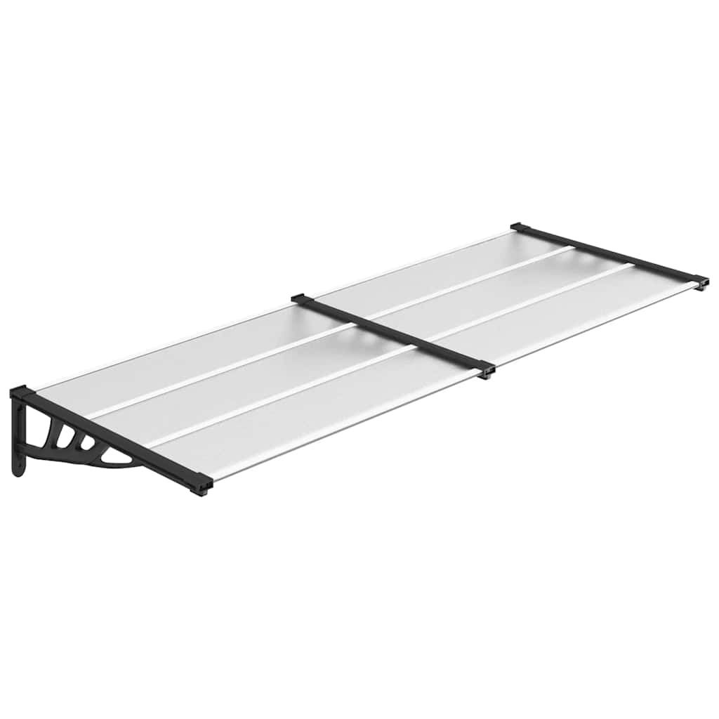 Nadstrešnica za vrata crna i prozirna 239x90 cm polikarbonat