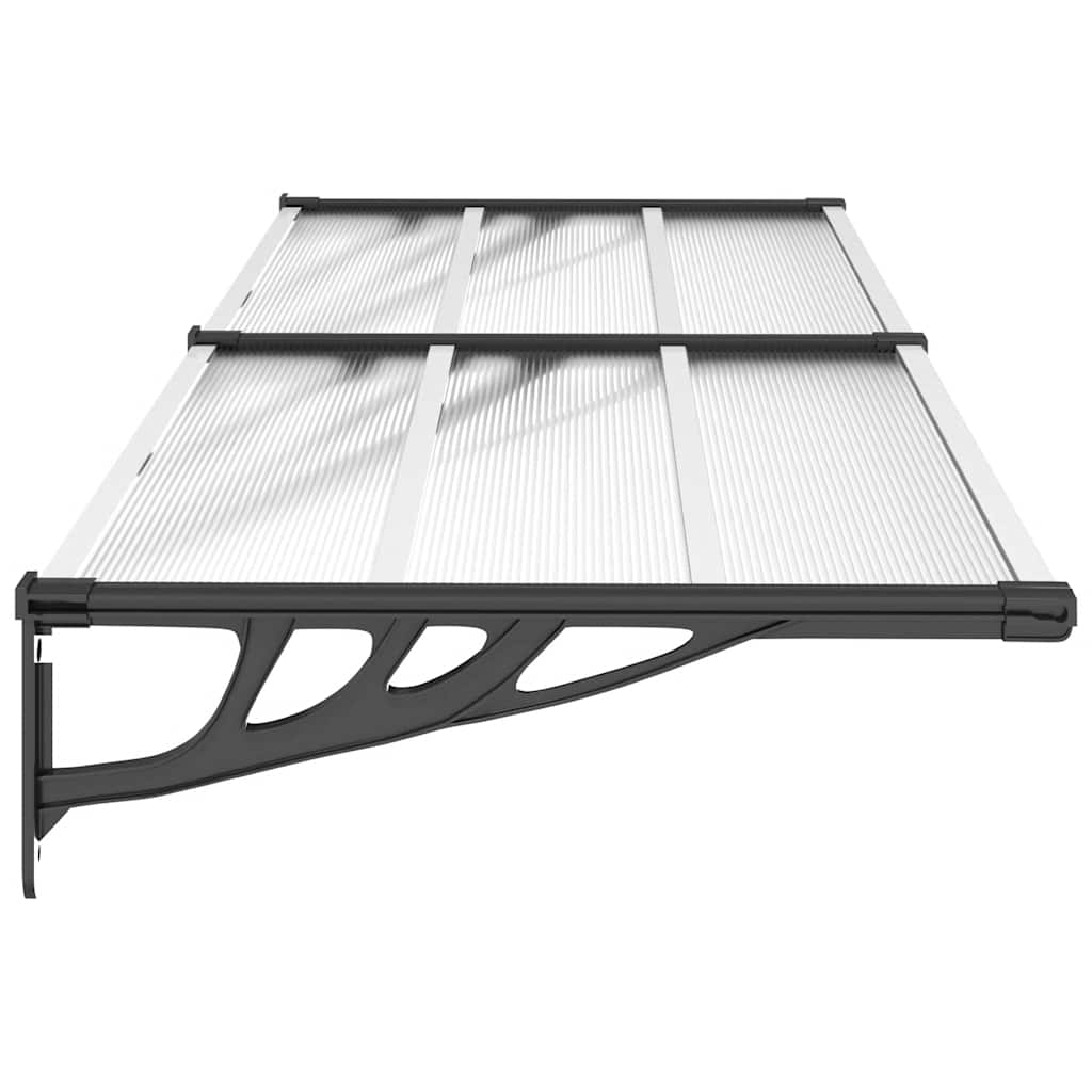 Nadstrešnica za vrata crna i prozirna 239x90 cm polikarbonat