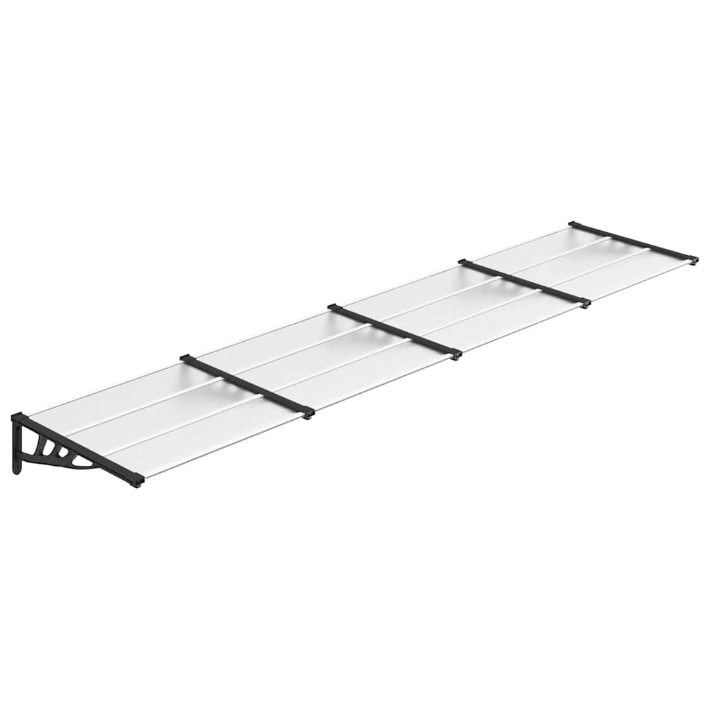 Nadstrešnica za vrata crna i prozirna 396x90 cm polikarbonat