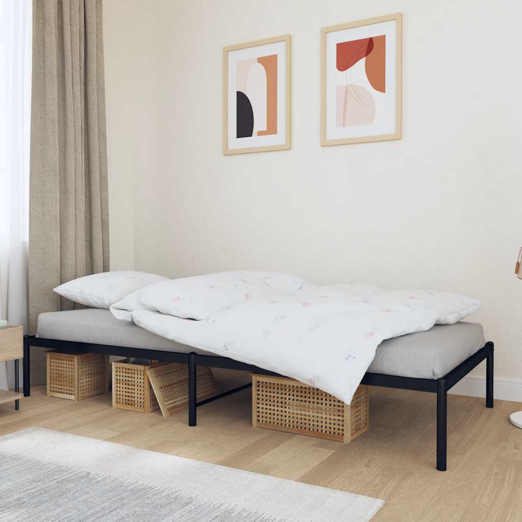 Metalni okvir za krevet crni 90 x 200 cm