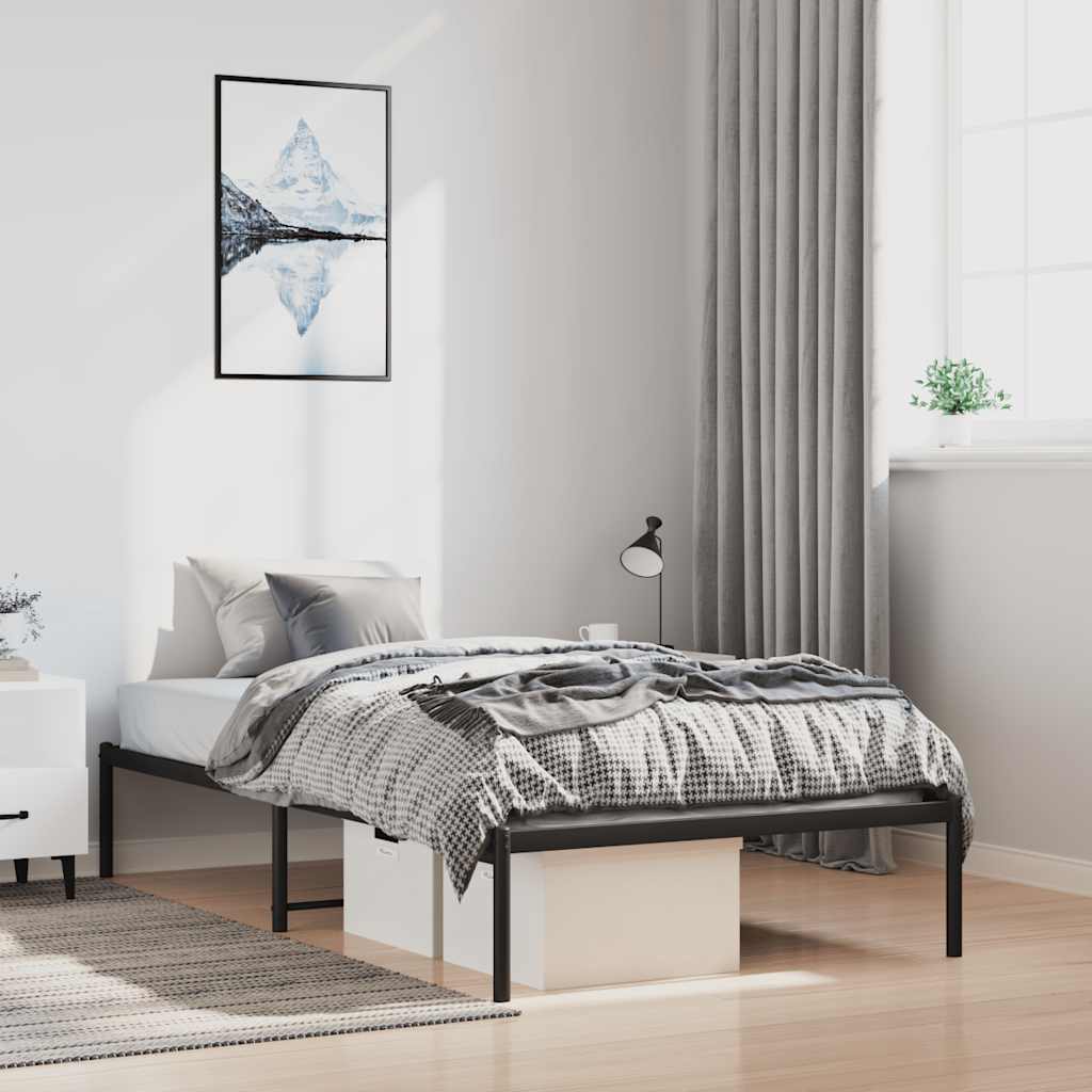 Metalni okvir za krevet crni 100x200 cm