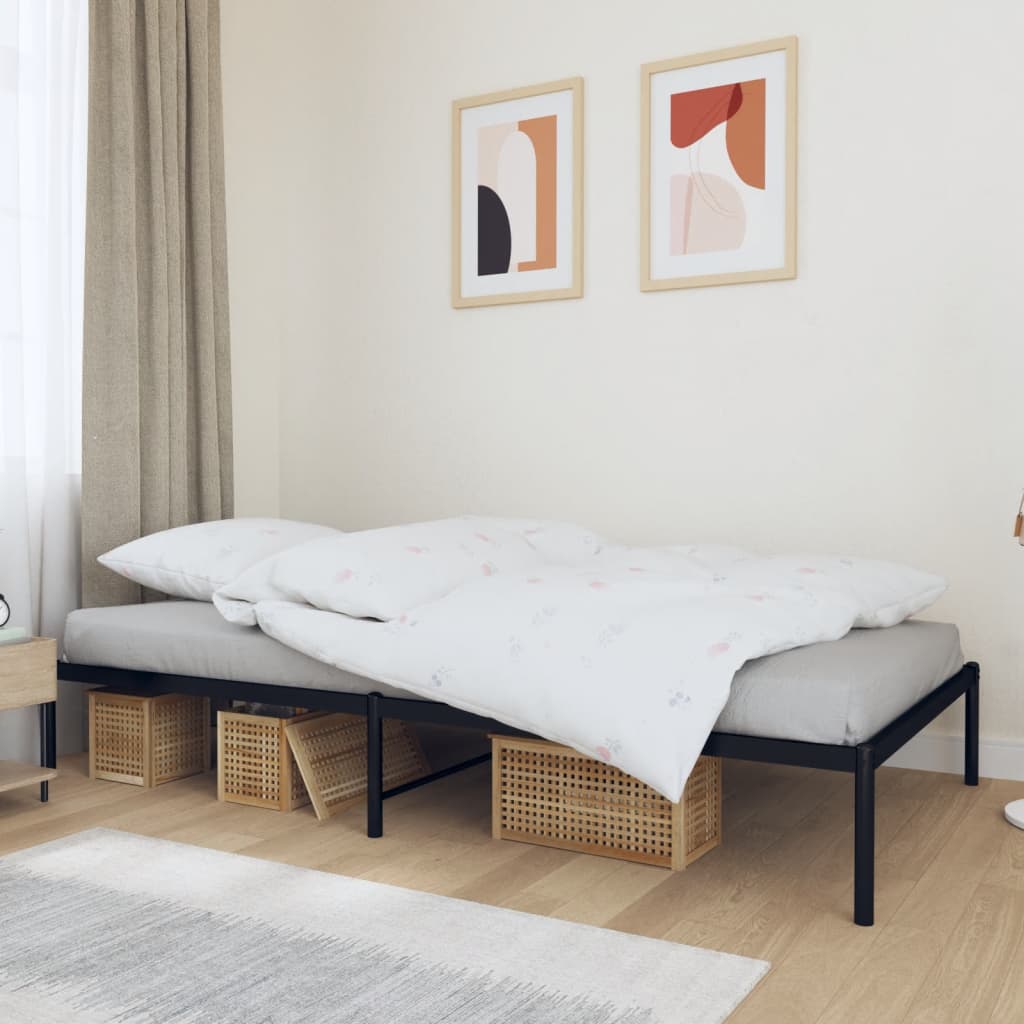 Metalni okvir za krevet crni 107x203 cm