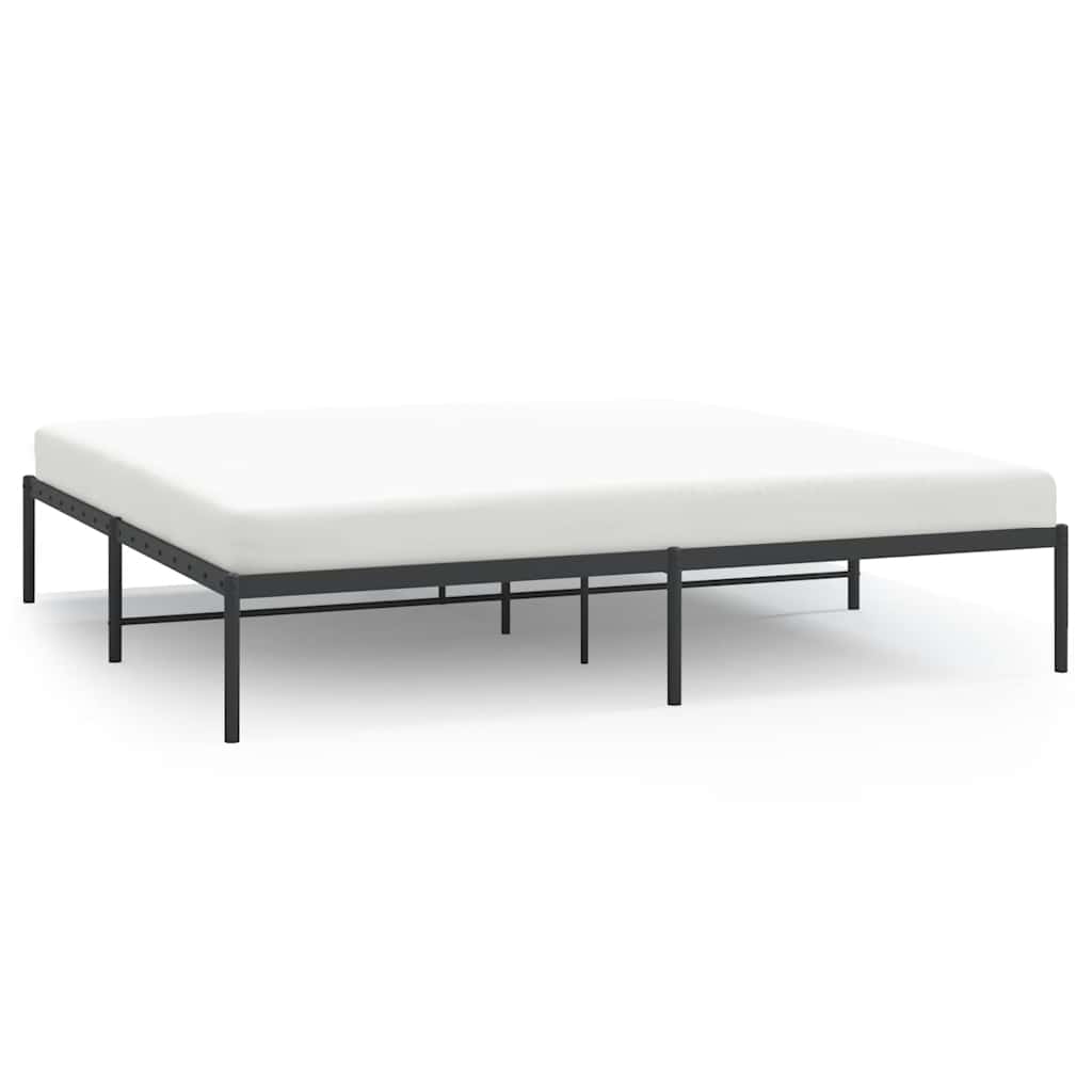Metalni okvir za krevet crni 200x200 cm
