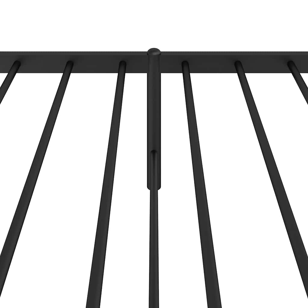 Metalni okvir za krevet s uzglavljem crni 75x190 cm