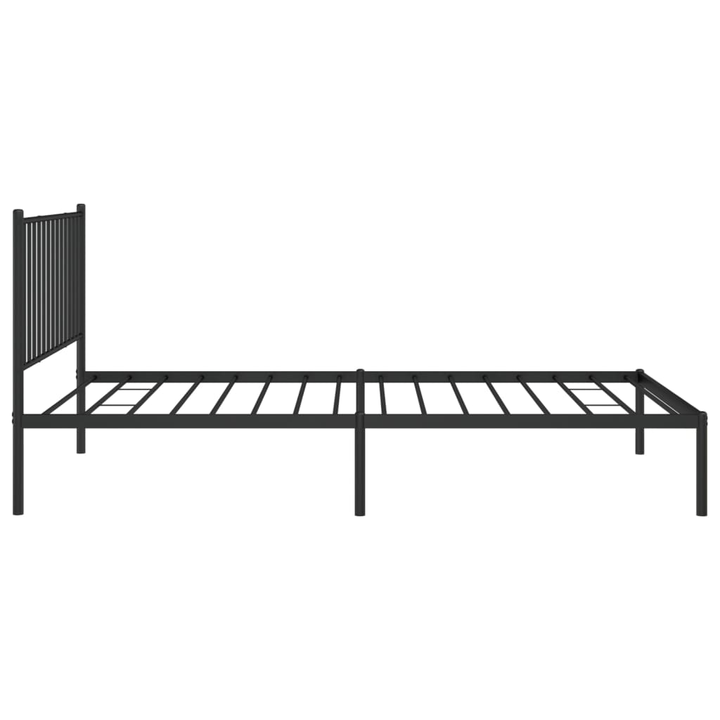 Metalni okvir za krevet s uzglavljem crni 107x203 cm